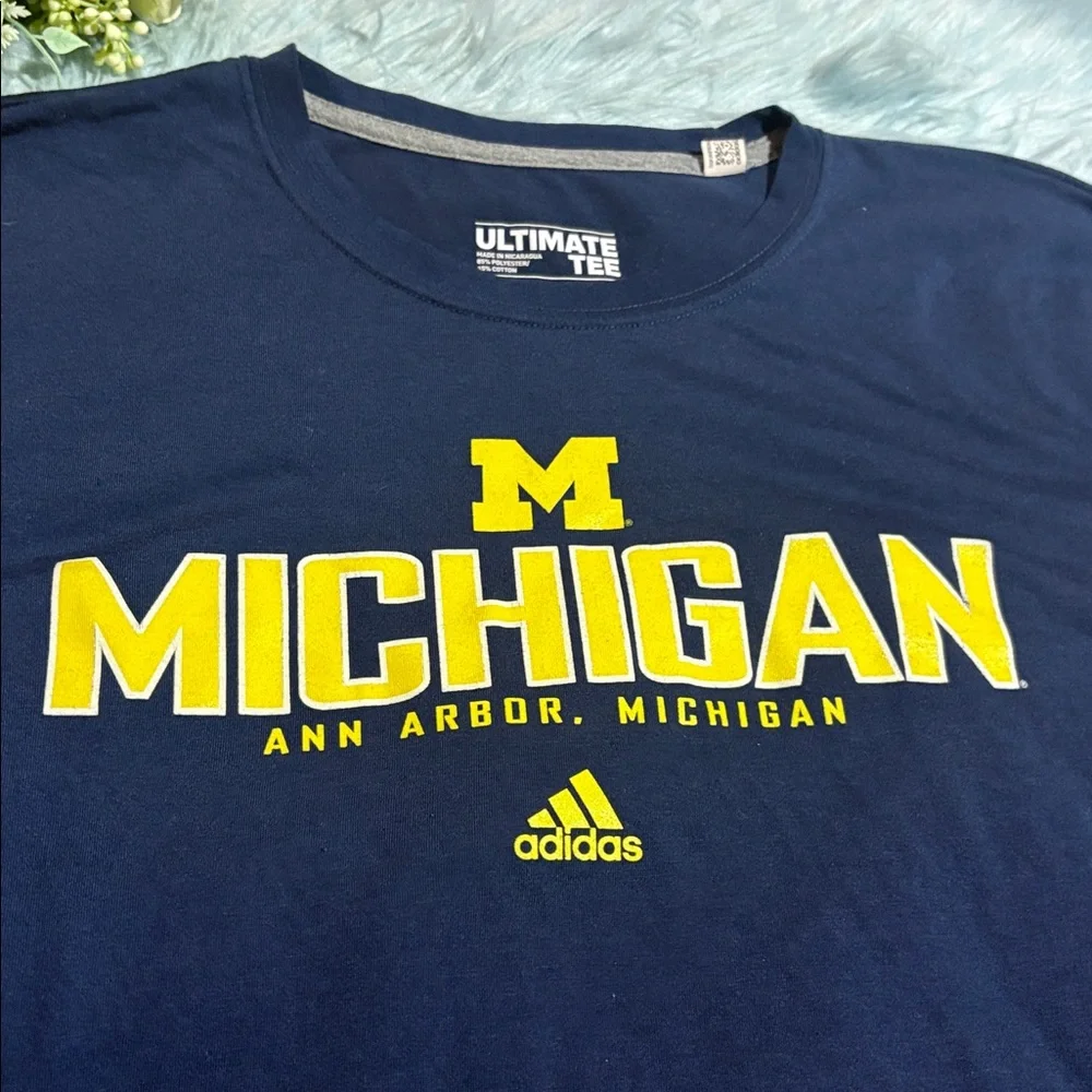Adidas Navy Blue Michigan Wolverines Long Sleeve Tee sz XL
